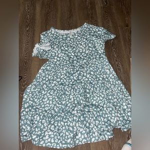 Boutique teal leopard dress